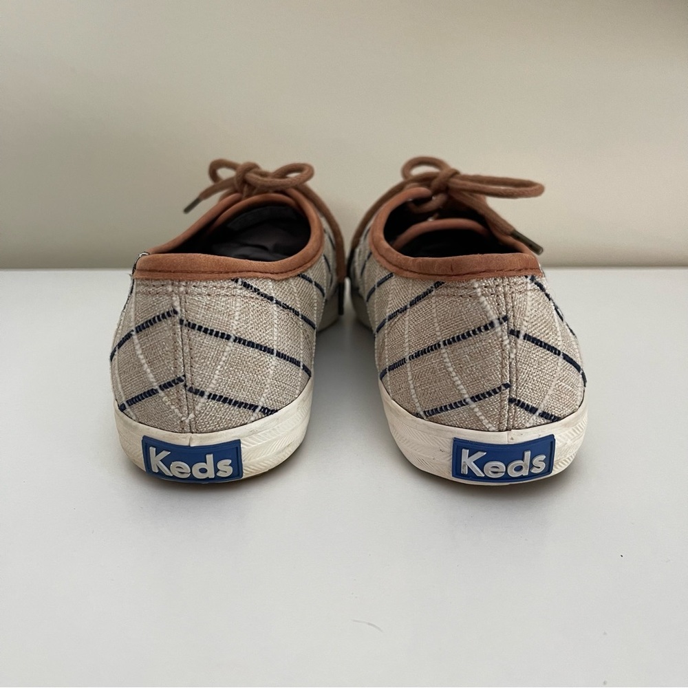 Keds - Windowpane Plaid Champion Sneakers - Navy/White/Tan - Women’s size 8 - Picture 4 of 12